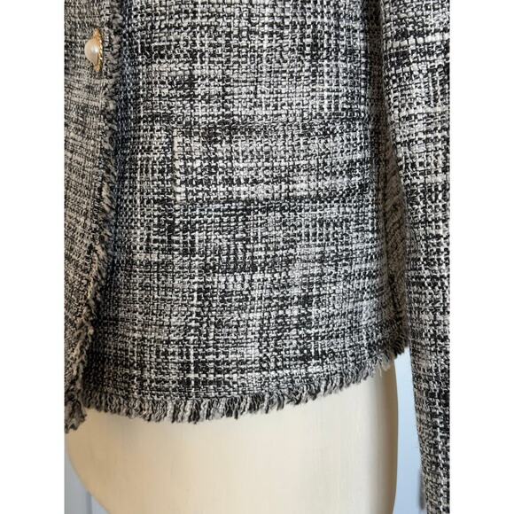 NWT MAEVE By Anthropologie Tweed Jacket Women's Size 2 Black & White - Picture 7 of 12